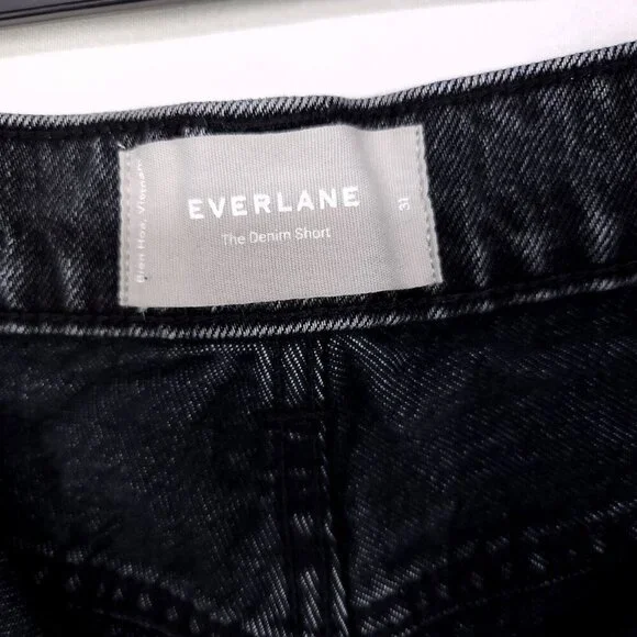 Everlane The Denim Cutoff Shorts High Rise Size 31 Distressed Frayed Hem